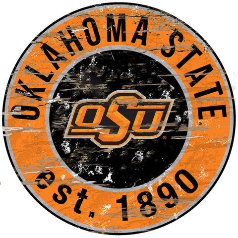 ~Oklahoma State Cowboys Wood Sign - 24" Round - Special Order~ backorder