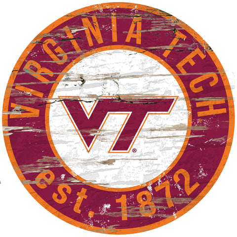 ~Virginia Tech Hokies Wood Sign - 24" Round - Special Order~ backorder