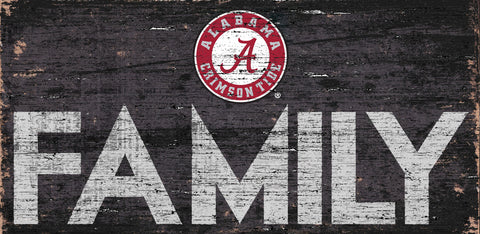 Alabama Crimson Tide Sign Wood 12x6 Family Design - Special Order