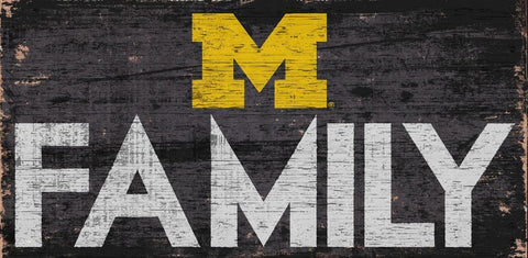 ~Michigan Wolverines Sign Wood 12x6 Family Design - Special Order~ backorder