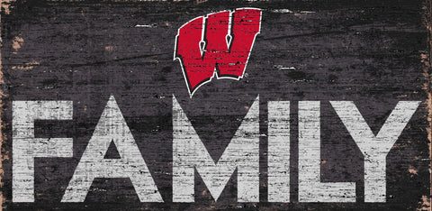 ~Wisconsin Badgers Sign Wood 12x6 Family Design - Special Order~ backorder