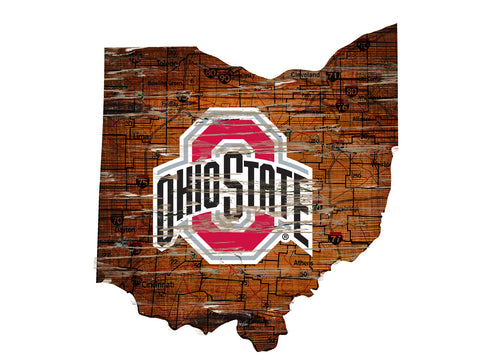 ~Ohio State Buckeyes Sign Wood 24" State Wall Art Design - Special Order~ backorder