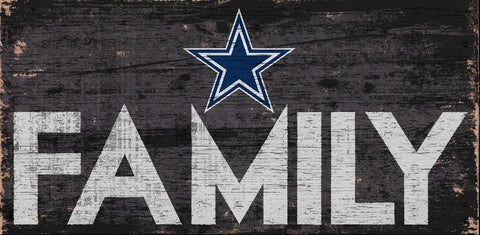 Dallas Cowboys Sign Wood 12x6 Family Design - Special Order