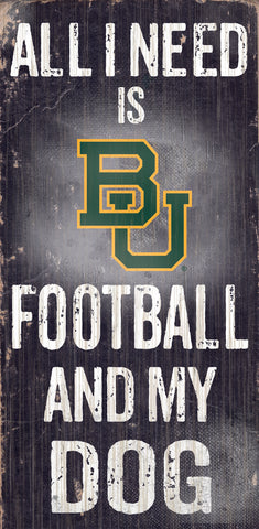 ~Baylor Bears Wood Sign - Football and Dog 6x12 - Special Order~ backorder