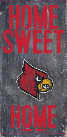 Louisville Cardinals Wood Sign - Home Sweet Home 6x12 - Special Order