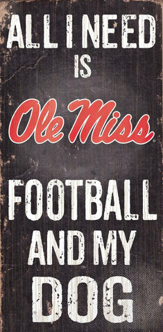 ~Mississippi Rebels Wood Sign - Football and Dog 6x12 - Special Order~ backorder