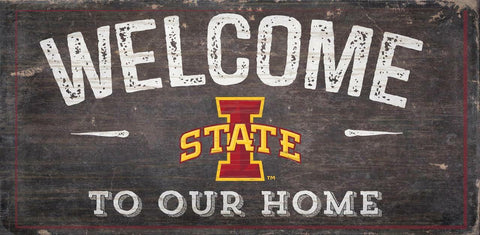 ~Iowa State Cyclones Sign Wood 6x12 Welcome To Our Home Design - Special Order~ backorder