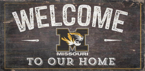 Missouri Tigers Sign Wood 6x12 Welcome To Our Home Design - Special Order