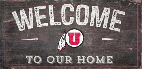 ~Utah Utes Sign Wood 6x12 Welcome To Our Home Design - Special Order~ backorder