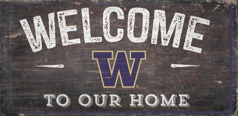 ~Washington Huskies Sign Wood 6x12 Welcome To Our Home Design - Special Order~ backorder