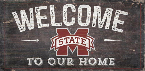 ~Mississippi State Bulldogs Sign Wood 6x12 Welcome To Our Home Design - Special Order~ backorder