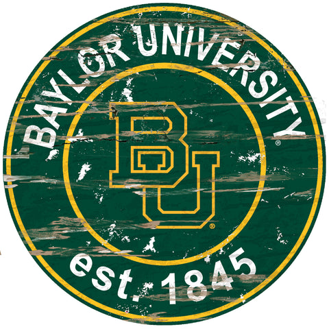 ~Baylor Bears Wood Sign - 24" Round - Special Order~ backorder