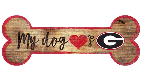 ~Georgia Bulldogs Sign Wood 6x12 Dog Bone Shape~ backorder