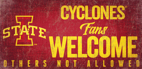 ~Iowa State Cyclones Wood Sign Fans Welcome 12x6 - Special Order~ backorder