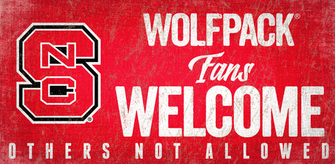 ~North Carolina State Wolfpack Wood Sign Fans Welcome 12x6 - Special Order~ backorder