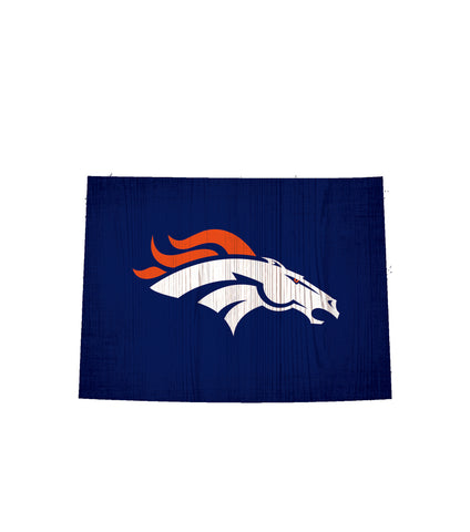 Denver Broncos Sign Wood Logo State Design - Special Order