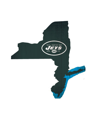 New York Jets Sign Wood Logo State Design - Special Order