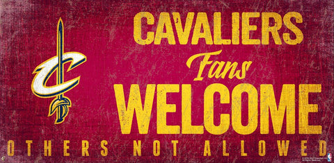 ~Cleveland Cavaliers Sign Wood 12x6 Fans Welcome Design~ backorder