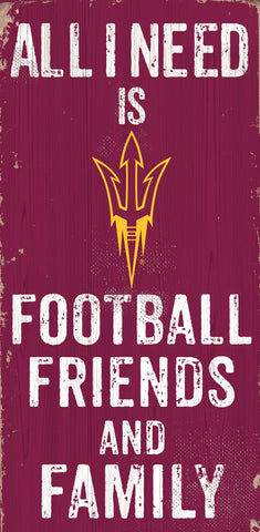 ~Arizona State Sun Devils Sign Wood 6x12 Football Friends and Family Design Color - Special Order~ backorder