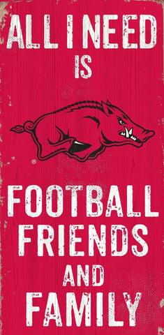 ~Arkansas Razorbacks Sign Wood 6x12 Football Friends and Family Design Color - Special Order~ backorder