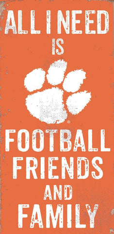~Clemson Tigers Sign Wood 6x12 Football Friends and Family Design Color - Special Order~ backorder