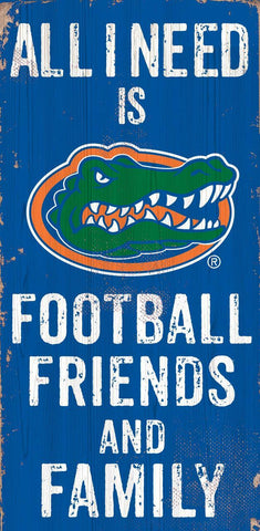 Florida Gators Sign Wood 6x12 Football Friends and Family Design Color - Special Order