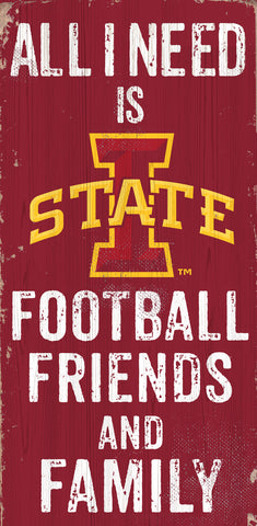~Iowa State Cyclones Sign Wood 6x12 Football Friends and Family Design Color - Special Order~ backorder