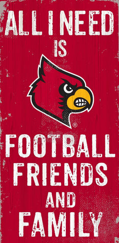 ~Louisville Cardinals Sign Wood 6x12 Football Friends and Family Design Color - Special Order~ backorder