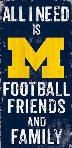 ~Michigan Wolverines Sign Wood 6x12 Football Friends and Family Design Color - Special Order~ backorder