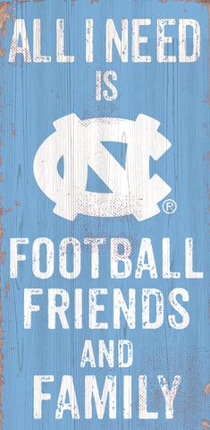 ~North Carolina Tar Heels Sign Wood 6x12 Football Friends and Family Design Color - Special Order~ backorder