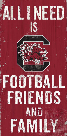 ~South Carolina Gamecocks Sign Wood 6x12 Football Friends and Family Design Color - Special Order~ backorder