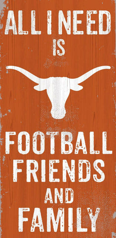~Texas Longhorns Sign Wood 6x12 Football Friends and Family Design Color - Special Order~ backorder