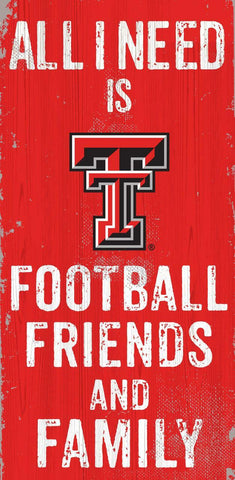 ~Texas Tech Red Raiders Sign Wood 6x12 Football Friends and Family Design Color - Special Order~ backorder