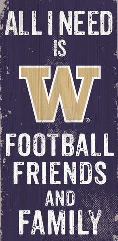 ~Washington Huskies Sign Wood 6x12 Football Friends and Family Design Color - Special Order~ backorder