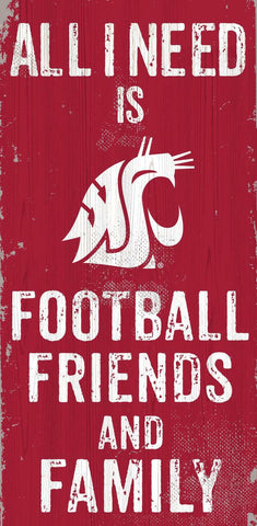 ~Washington State Cougars Sign Wood 6x12 Football Friends and Family Design Color - Special Order~ backorder