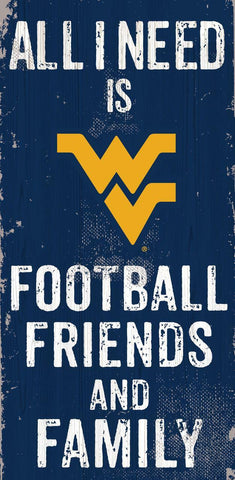 ~West Virginia Mountaineers Sign Wood 6x12 Football Friends and Family Design Color - Special Order~ backorder
