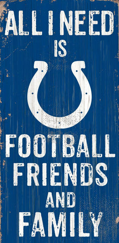~Indianapolis Colts Sign Wood 6x12 Football Friends and Family Design Color - Special Order~ backorder