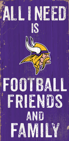 ~Minnesota Vikings Sign Wood 6x12 Football Friends and Family Design Color - Special Order~ backorder