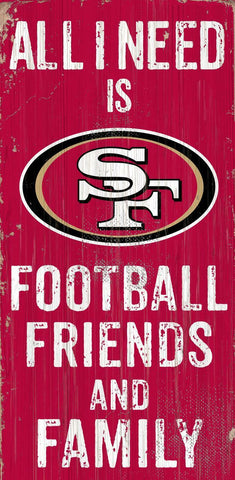 ~San Francisco 49ers Sign Wood 6x12 Football Friends and Family Design Color - Special Order~ backorder