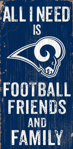 ~Los Angeles Rams Sign Wood 6x12 Football Friends and Family Design Color - Special Order~ backorder