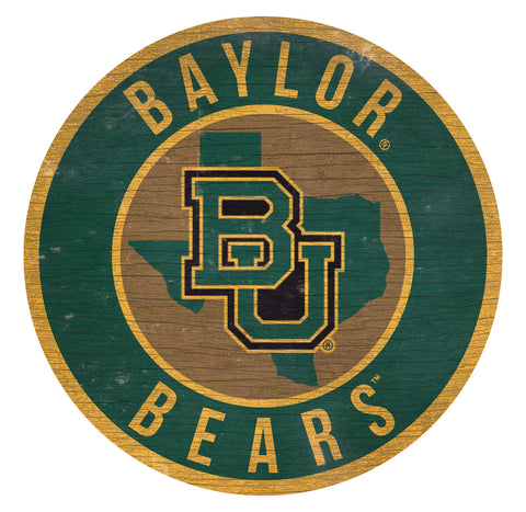 ~Baylor Bears Sign Wood 12" Round State Design - Special Order~ backorder