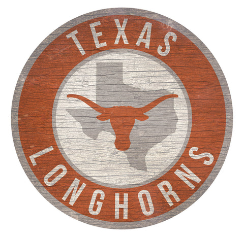 ~Texas Longhorns Sign Wood 12" Round State Design~ backorder
