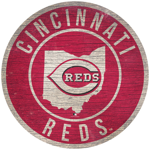 ~Cincinnati Reds Sign Wood 12" Round State Design Special Order~ backorder