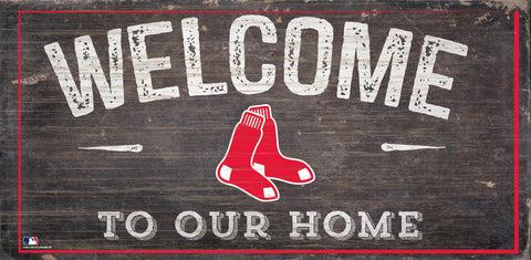 ~Boston Red Sox Sign Wood 6x12 Welcome To Our Home Design - Special Order~ backorder