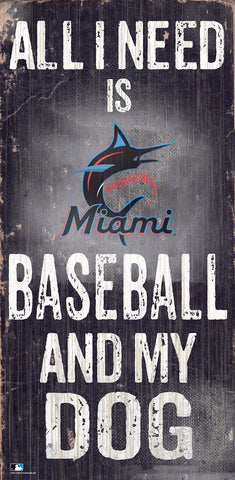 ~Miami Marlins Sign Wood 6x12 Baseball and Dog Design Special Order~ backorder