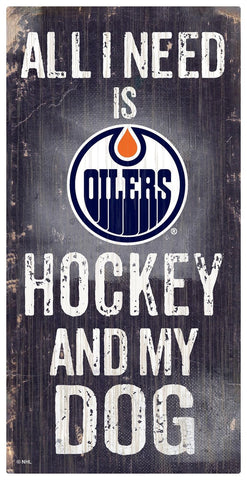 ~Edmonton Oilers Sign Wood 6x12 Hockey and Dog Design Special Order~ backorder
