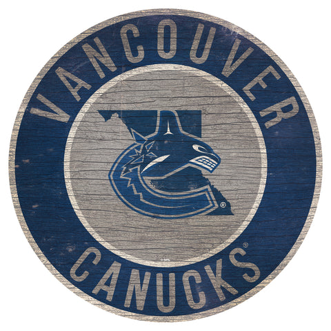 ~Vancouver Canucks Sign Wood 12" Round State Design Special Order~ backorder