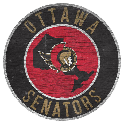 ~Ottawa Senators Sign Wood 12" Round State Design Special Order~ backorder