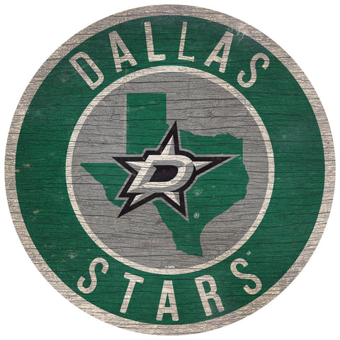 ~Dallas Stars Sign Wood 12" Round State Design Special Order~ backorder