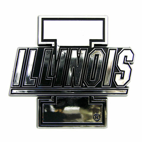 ~Illinois Fighting Illini Auto Emblem - Silver - Special Order~ backorder